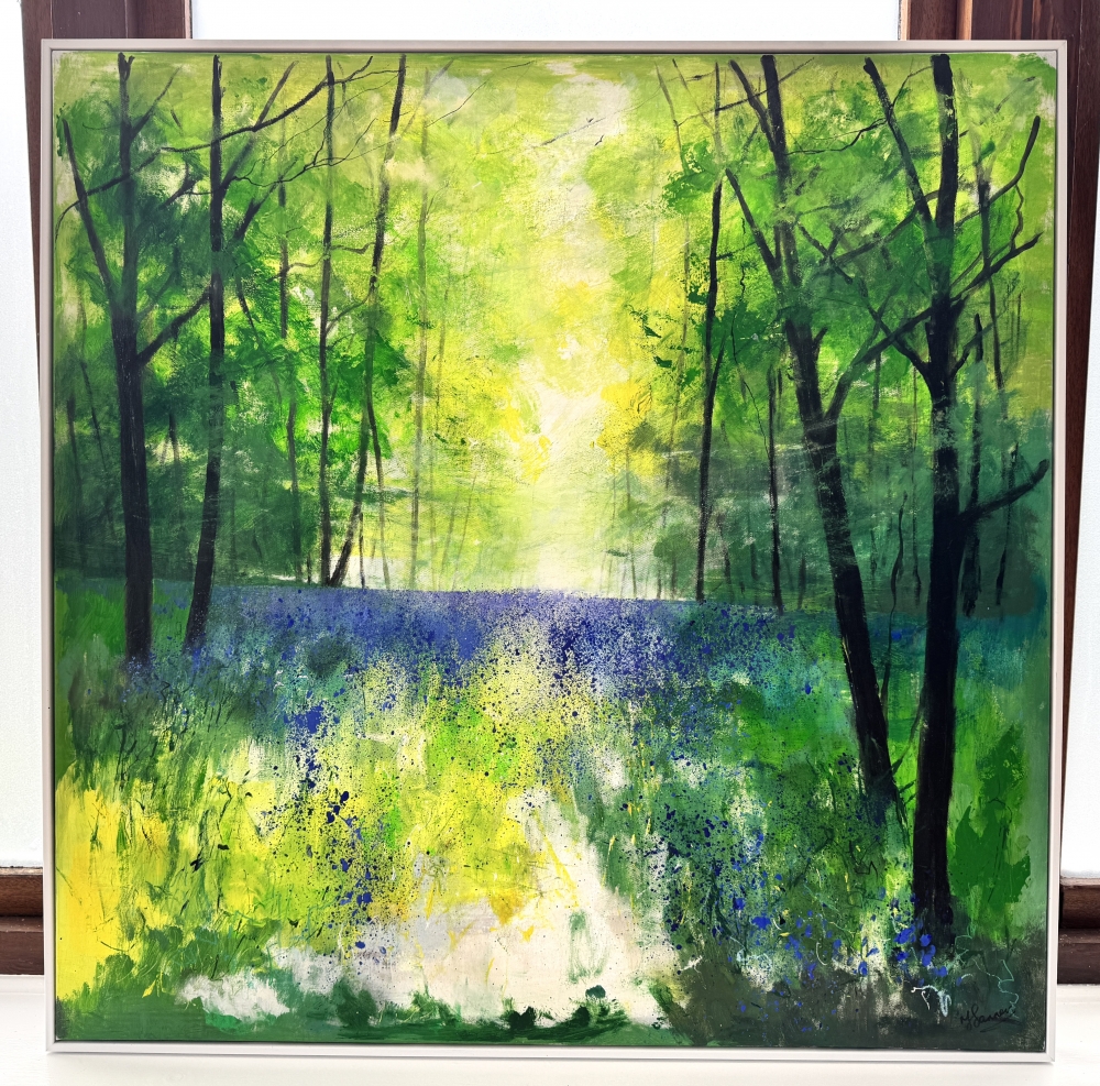 Misty Spring Woodland with Bluebells