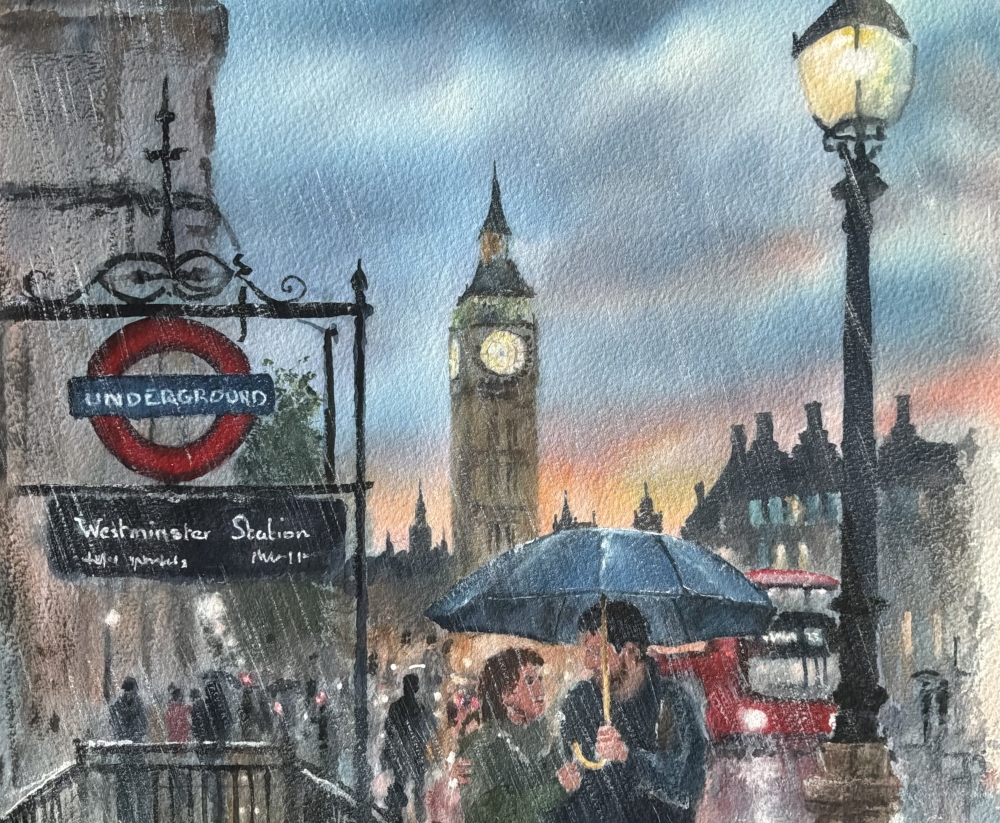 A Rainy Evening in Westminster 