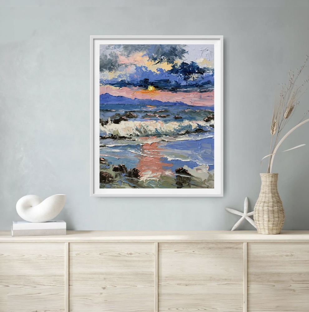 Pink Sunset Seascape.