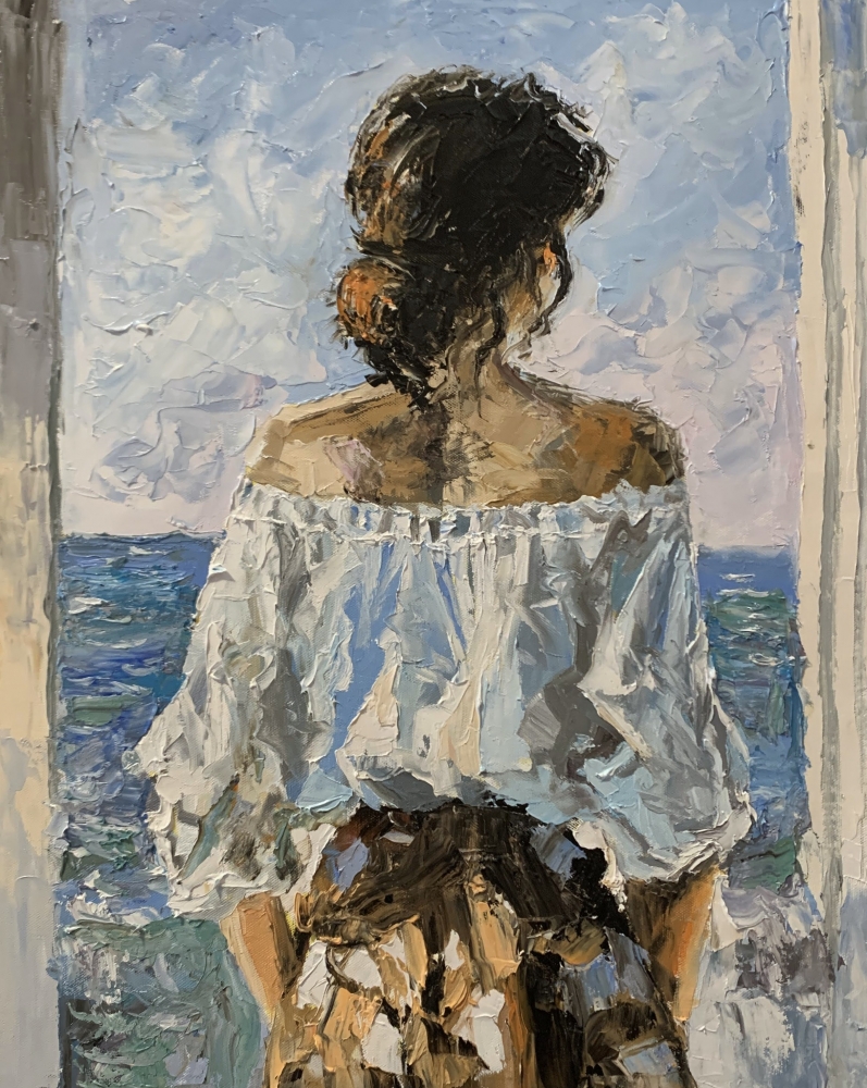 Woman by the Sea Window.