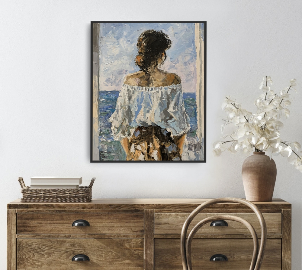 Woman by the Sea Window.
