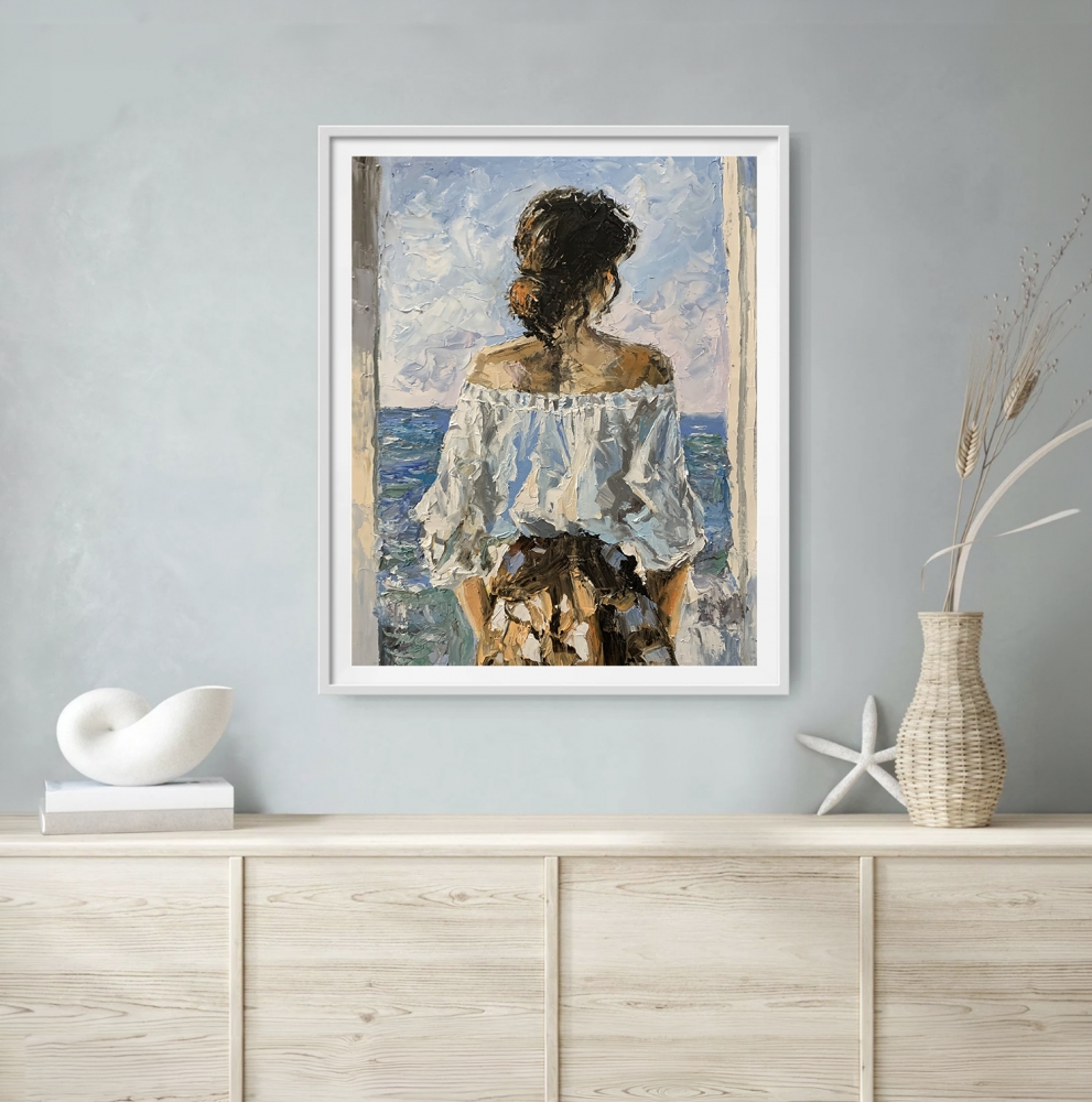 Woman by the Sea Window.