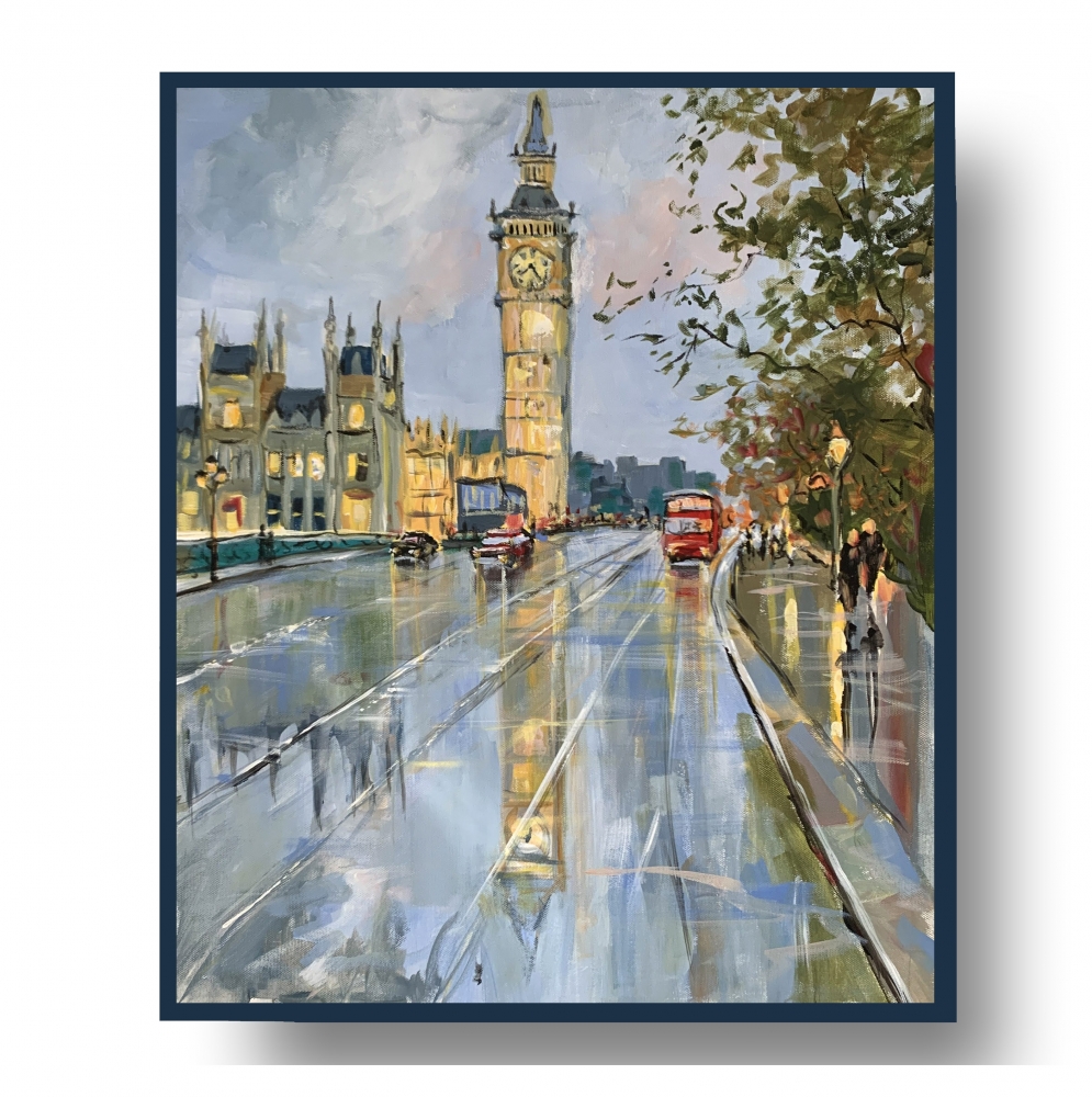 London Rain at Big Ben. 