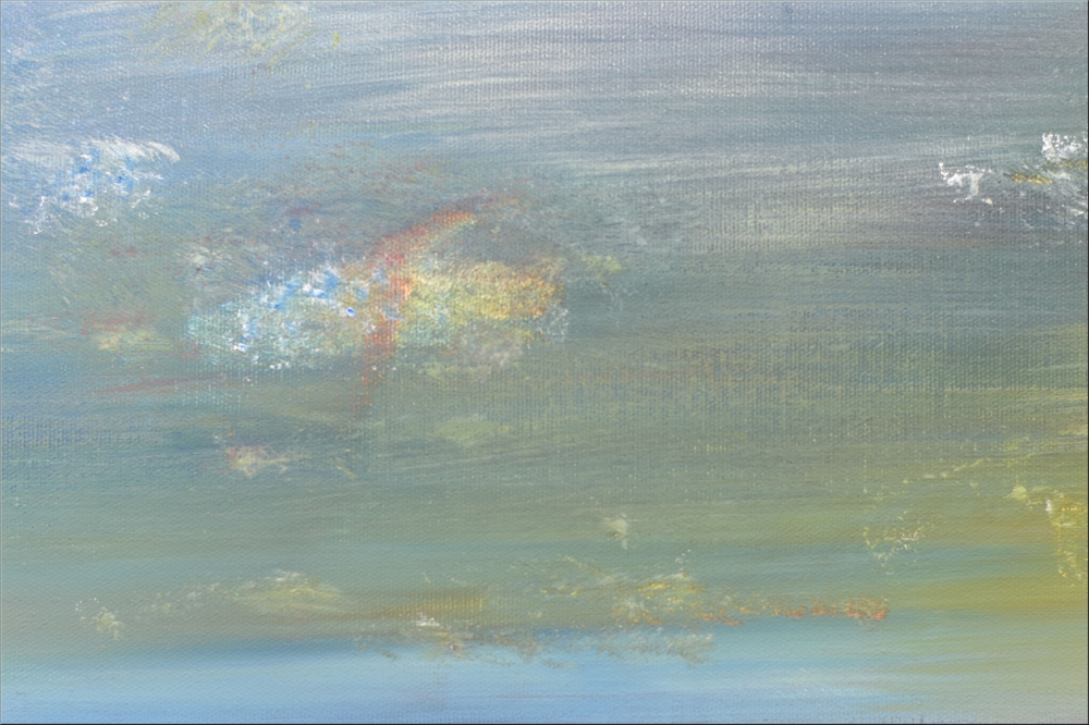 Large Abstract Seascape Painting in Blue & Turquoise – At the Coast