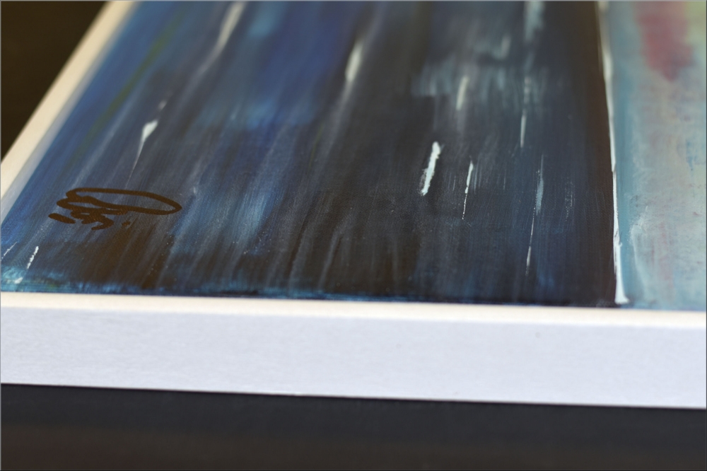 Large Abstract Seascape Painting in Blue & Turquoise – At the Coast