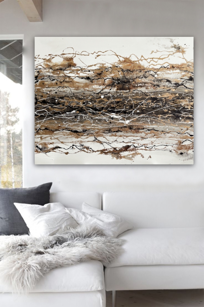 Mocha Abstract - Pollock Inspired