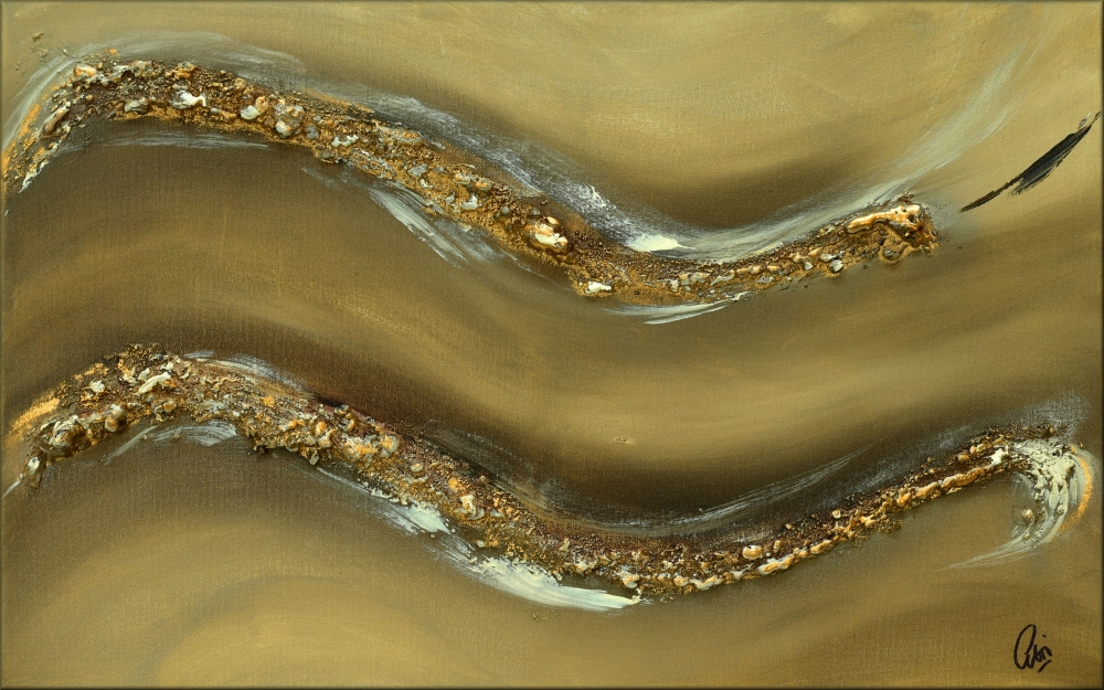 Textured Gold Abstract Painting – Golden Drift