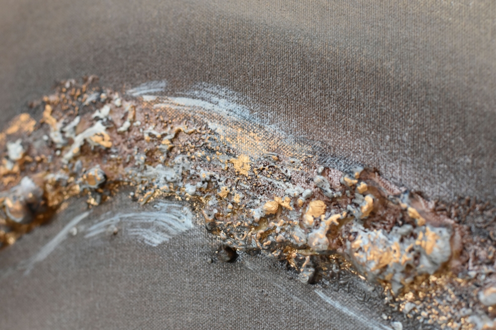 Textured Gold Abstract Painting – Golden Drift