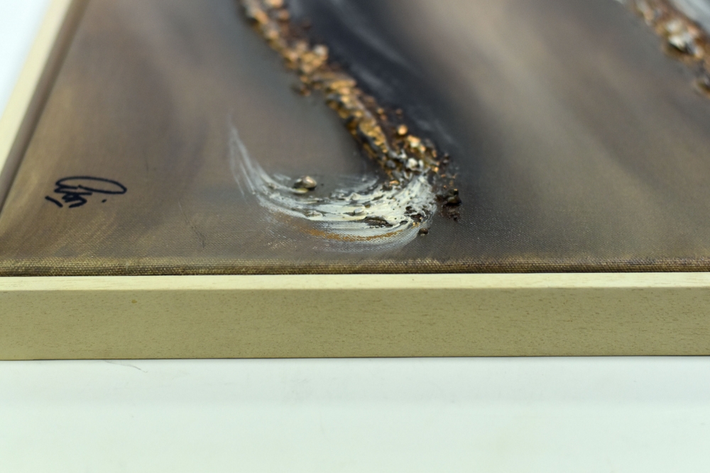 Textured Gold Abstract Painting – Golden Drift
