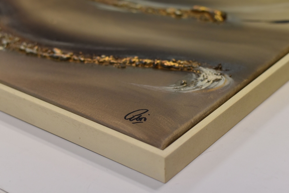 Textured Gold Abstract Painting – Golden Drift
