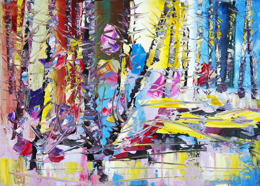 Winter Stream Sunset Forest 353