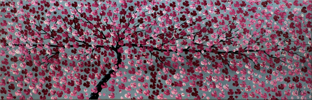 Large Pink Cherry Blossom Tree Painting – Forever Spring