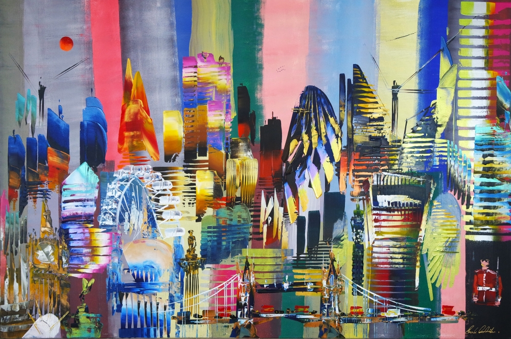 XL Mega City London Skyline Red Moon 291