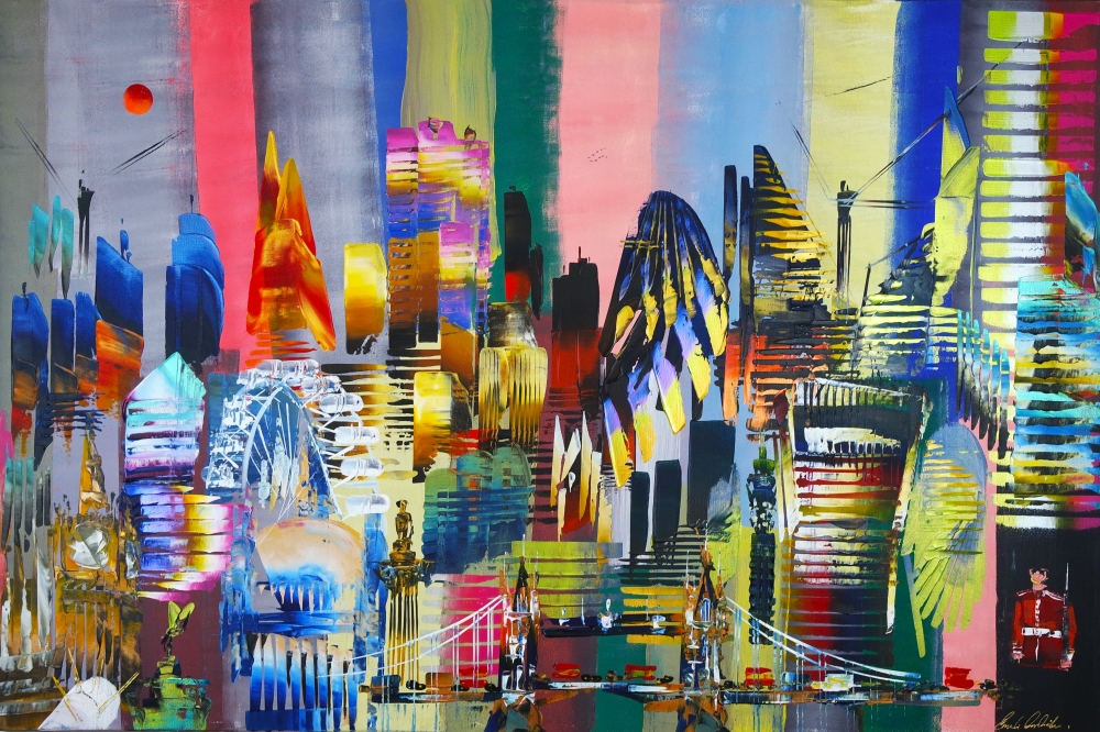 XL Mega City London Skyline Red Moon 291