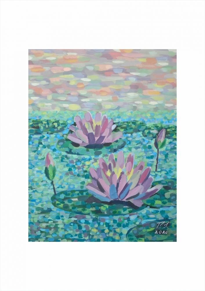 Evening Lily Pond