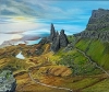 Sunset over old man of Storr