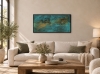 Textured Turquoise & Gold Abstract Painting – Inner Tide