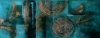 Large Turquoise and Gold Textured Abstract Painting – Resonance