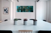 Large Turquoise and Gold Textured Abstract Painting – Resonance