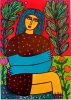 Woman sat in her garden