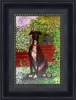Greyhound in the garden