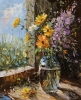 Sunlit Wildflower Bouquet by the Window.