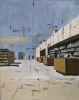 Public Library Aisles in Blue Ligh.