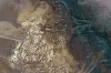 Large Textured Abstract Painting in Gold & Turquoise – In Flow