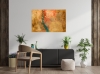 Large Textured Abstract Painting in Gold & Turquoise – In Flow