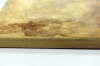 Large Textured Abstract Painting in Gold & Turquoise – In Flow