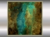 Textured Abstract Painting in Turquoise & Gold – Visions