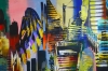 XL Mega City London Skyline Red Moon 291