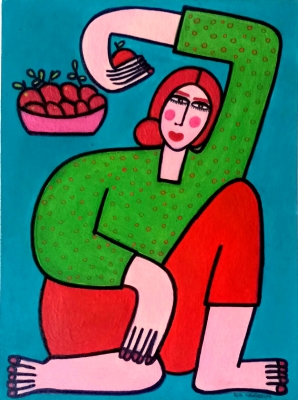 Woman with oranges