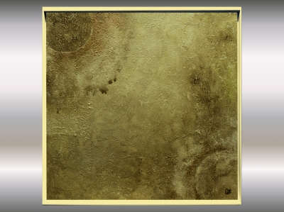 Original Gold Textured Abstract Painting – Eternal Presence