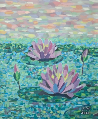 Evening Lily Pond