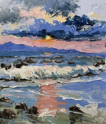Pink Sunset Seascape.