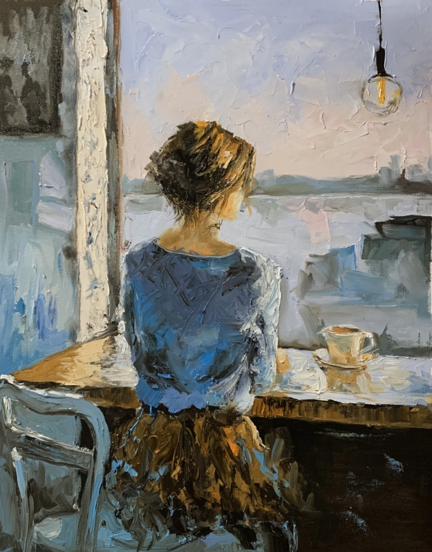 Woman, Quiet Morning by the Window. 