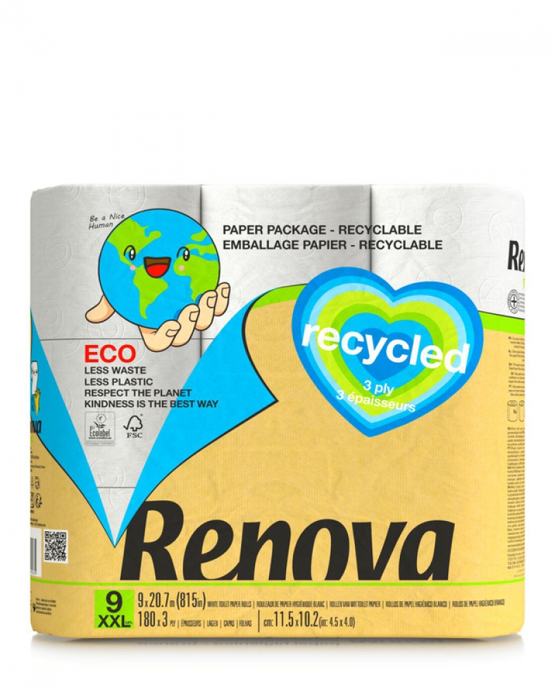 PAPIER TOILETTE  RECYCLED X9 Renova