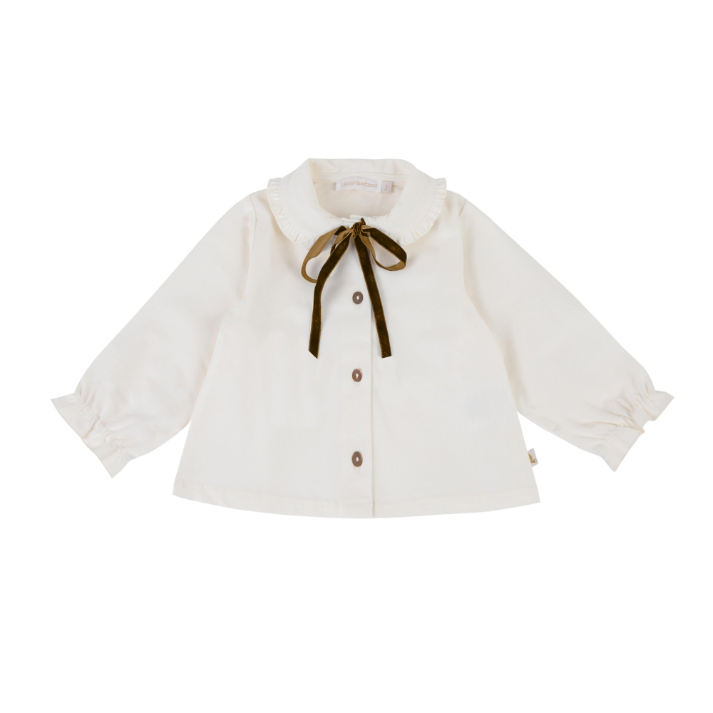 Blouse Papillon velours blanc