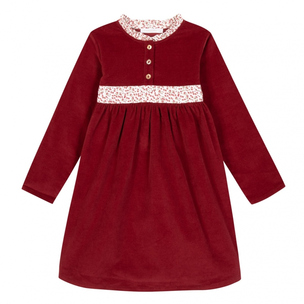 Robe heron velours bordeaux