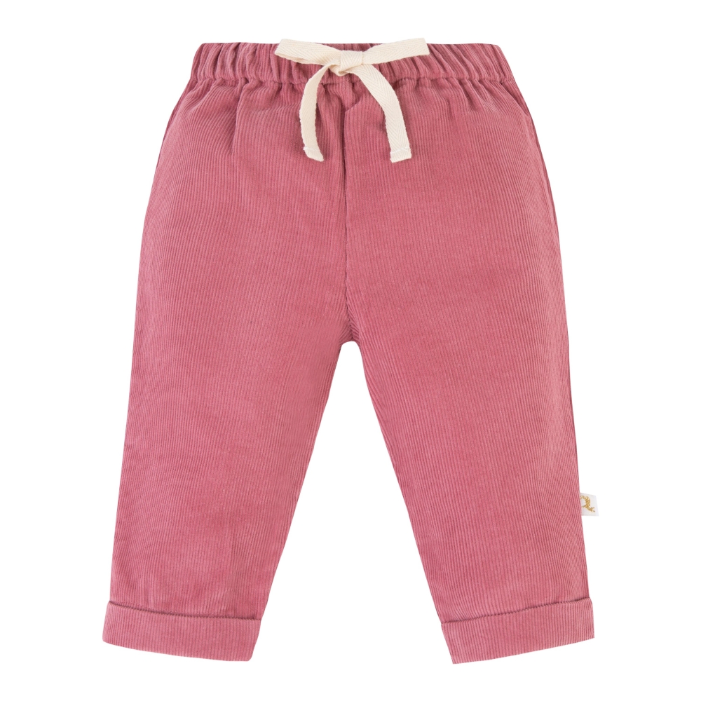 Pantalon belette velours vieux rose