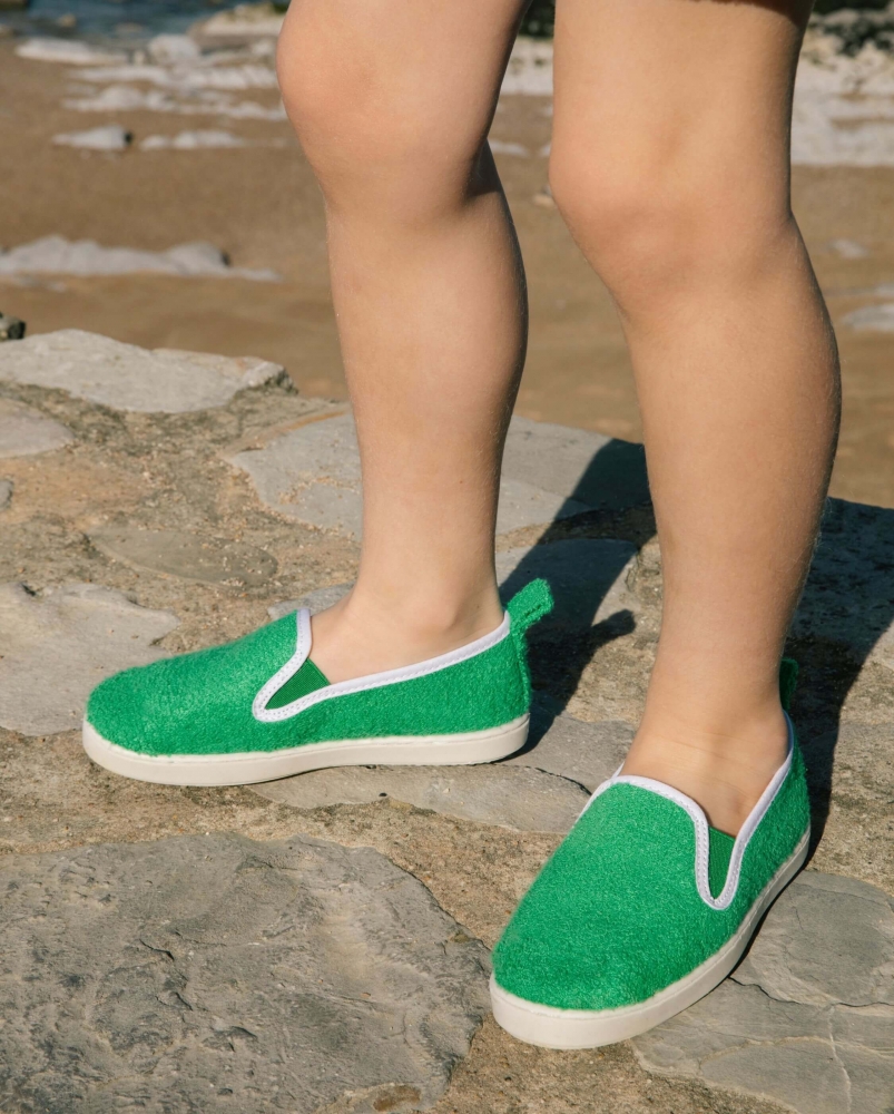 Espadrille enfant éponge, menthe