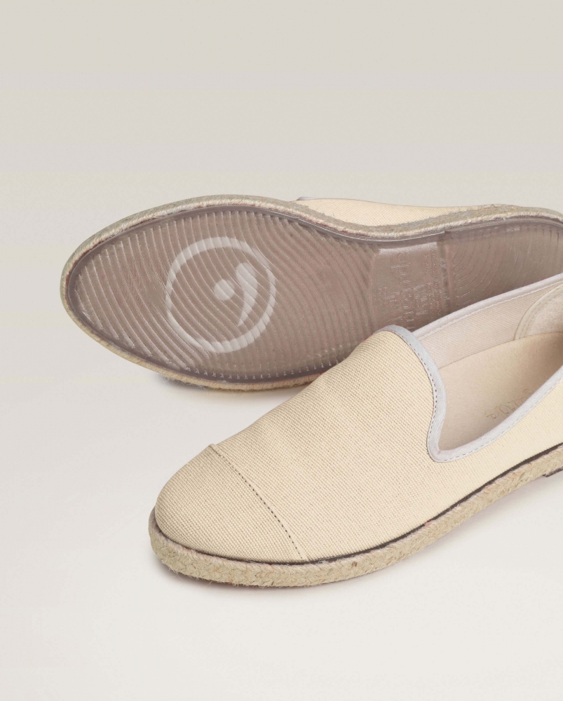 Espadrille femme coton, ivoire