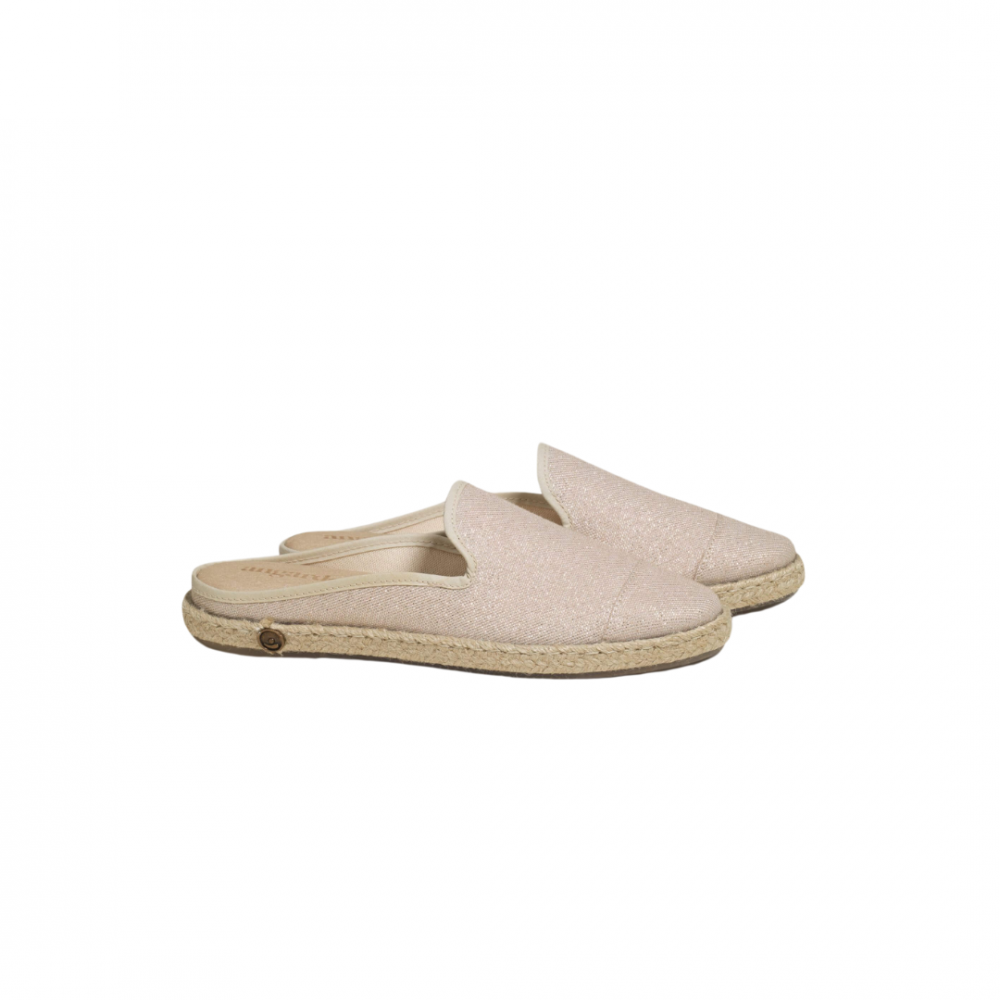 Mule femme lurex, beige