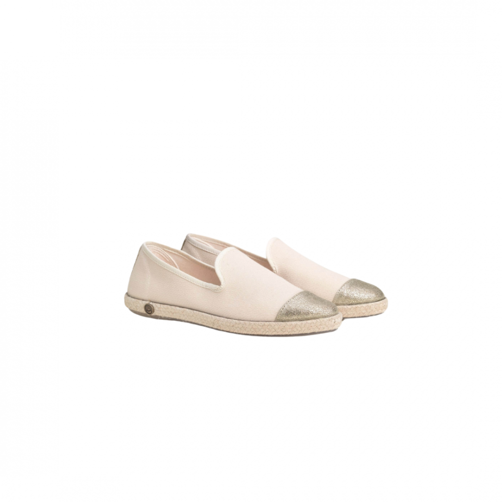 Espadrille femme coton, beige doré