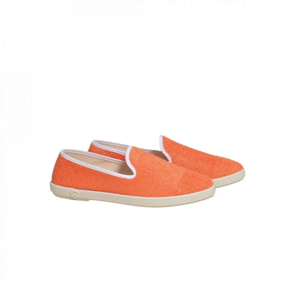 Espadrille femme éponge, corail