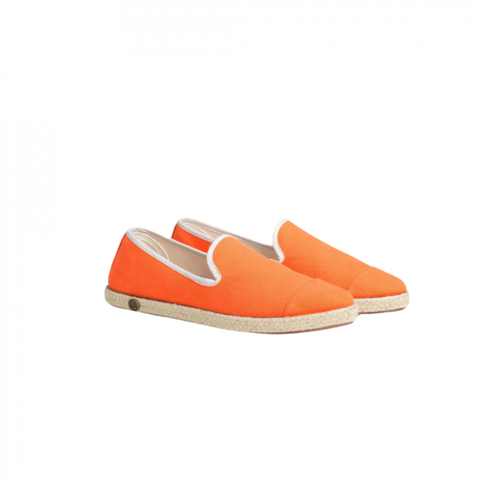 Espadrille femme coton, orange