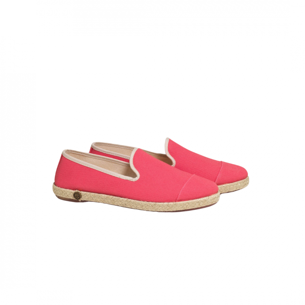 Espadrille femme coton, fuchsia