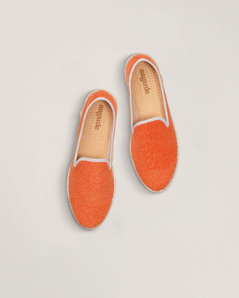 Espadrille femme éponge, corail