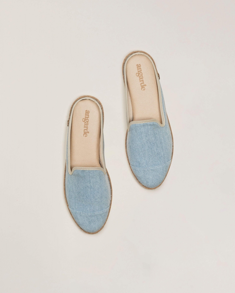 Mule femme denim, bleu délavé